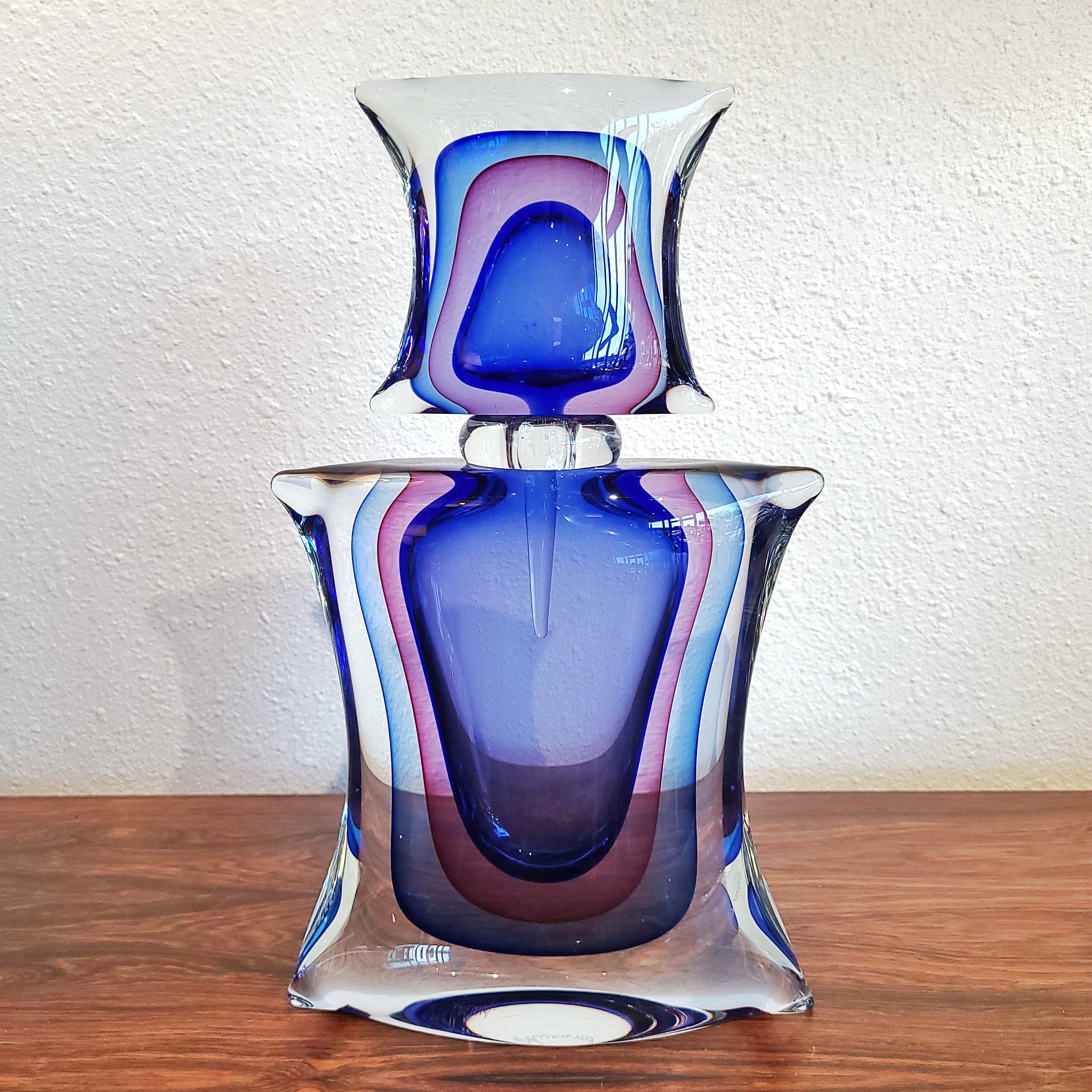 LARGE SOMMERSO PERFUME BOTTLE BY LUIGI ONESTO (MURANO ITALY)