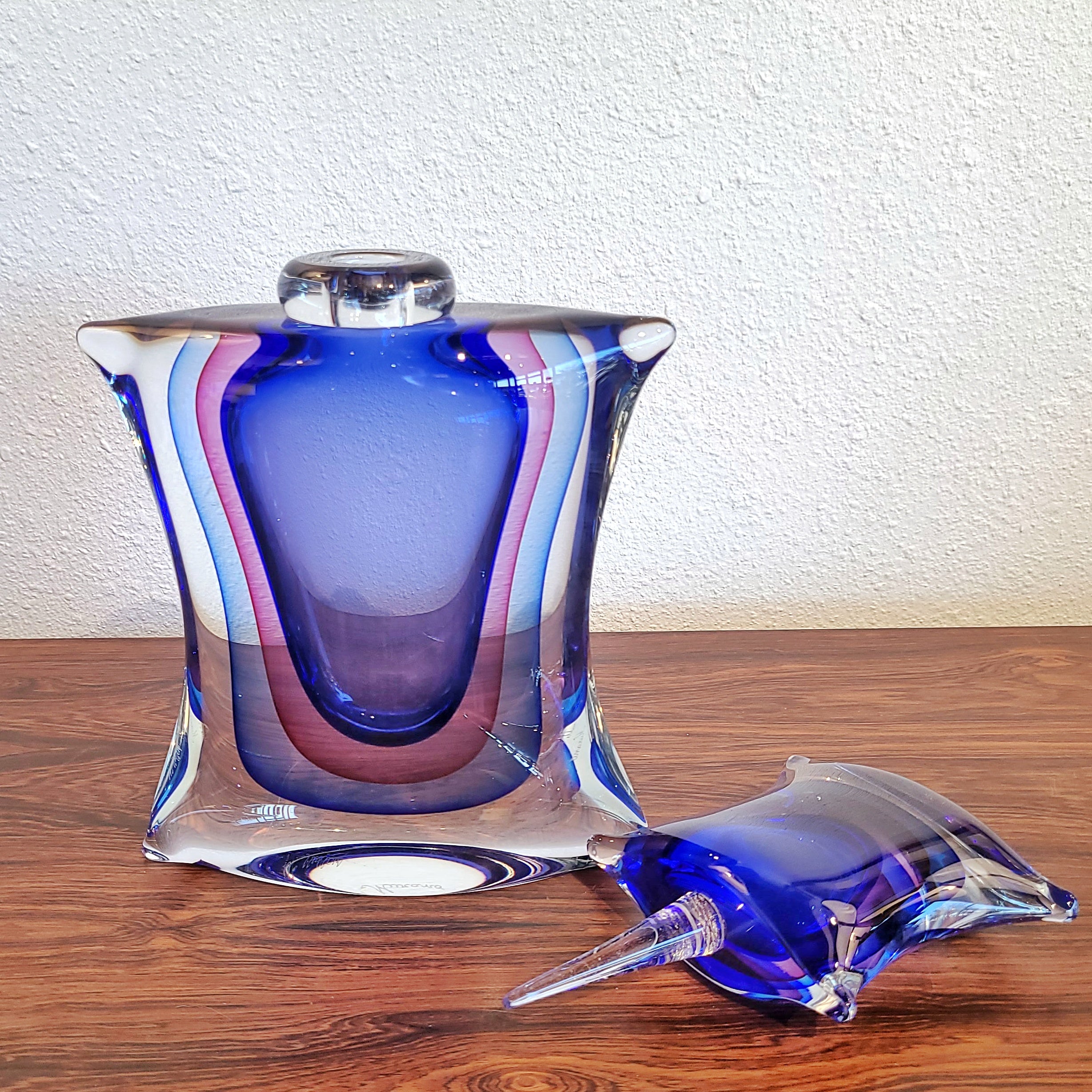 LARGE SOMMERSO PERFUME BOTTLE BY LUIGI ONESTO (MURANO ITALY)