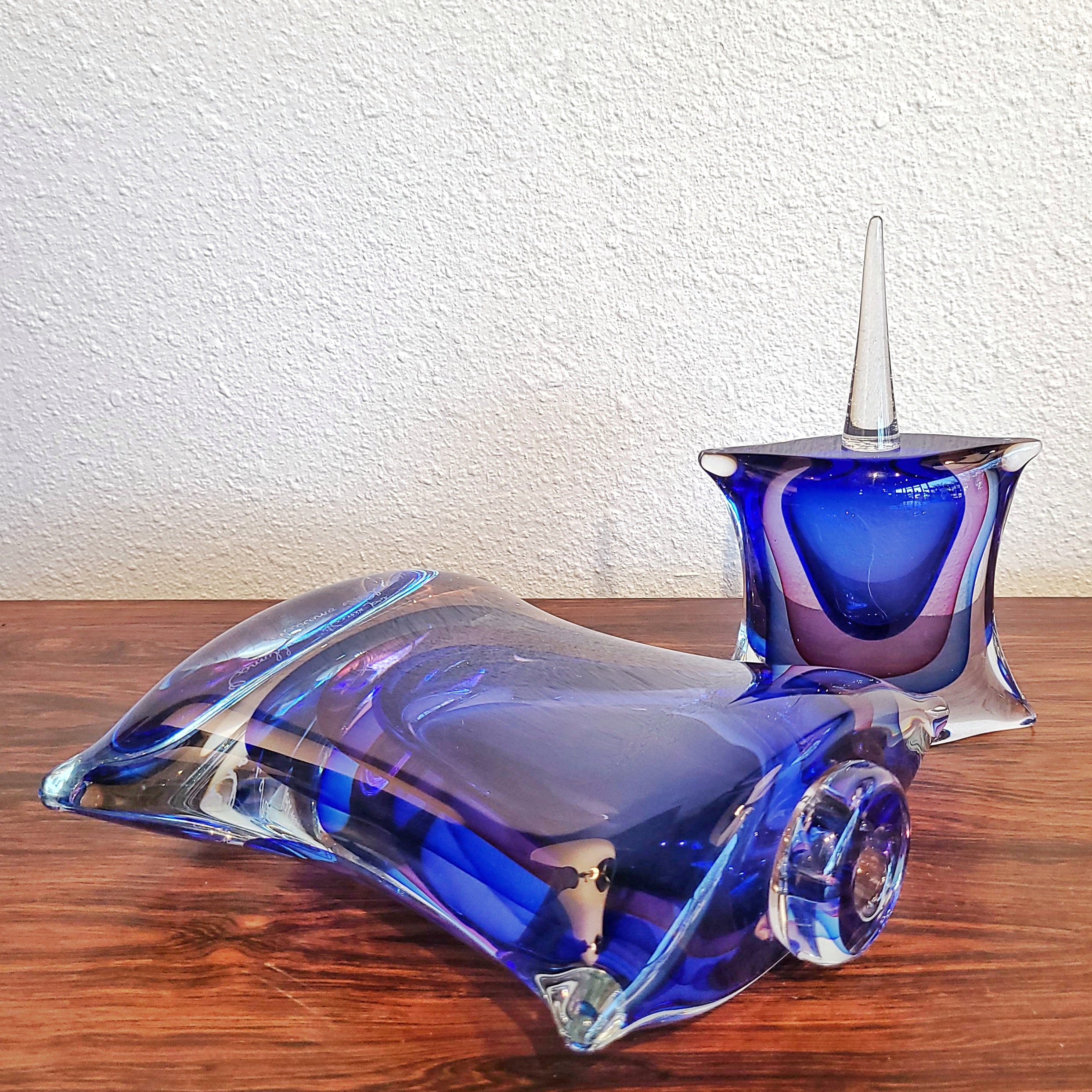 LARGE SOMMERSO PERFUME BOTTLE BY LUIGI ONESTO (MURANO ITALY)