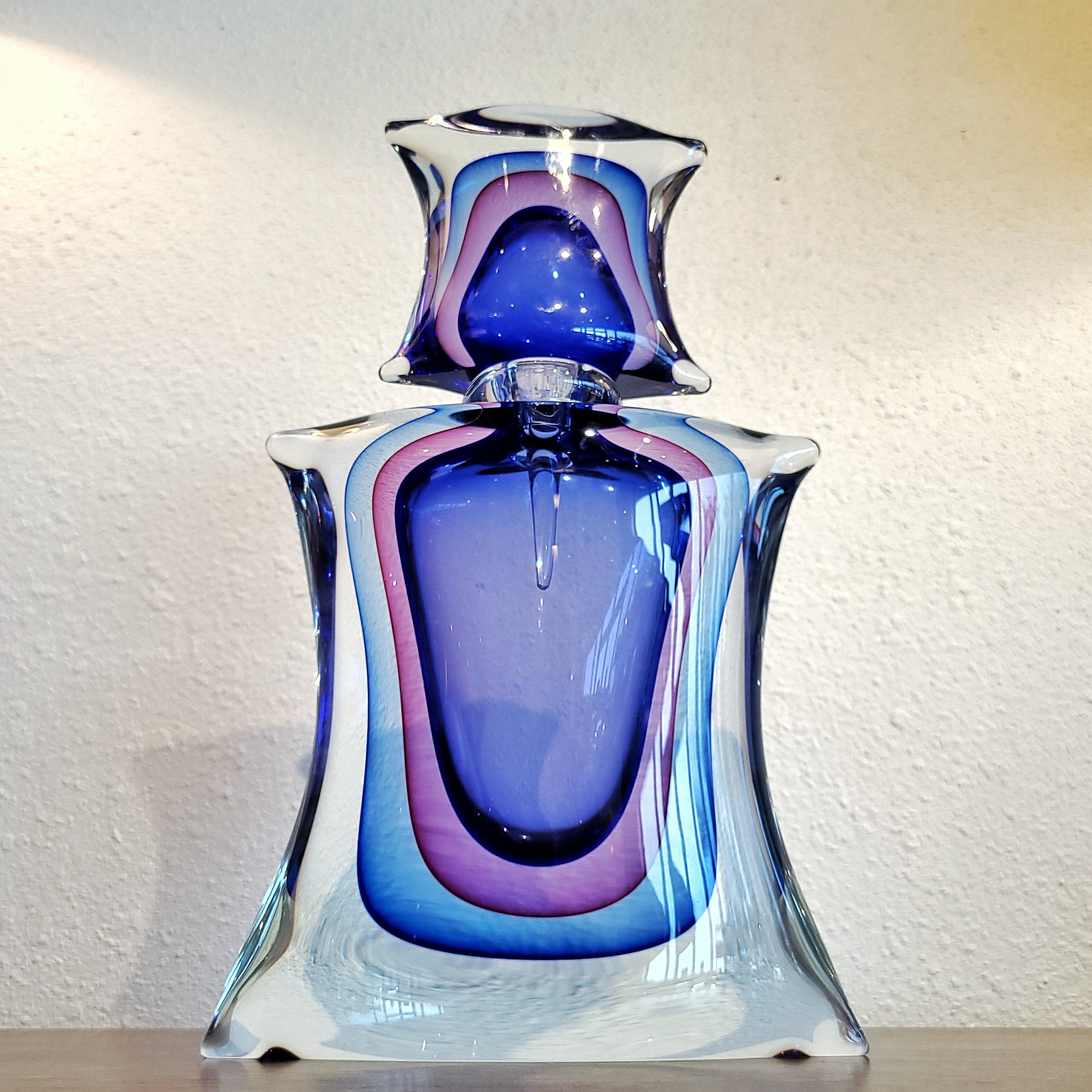 LARGE SOMMERSO PERFUME BOTTLE BY LUIGI ONESTO (MURANO ITALY)