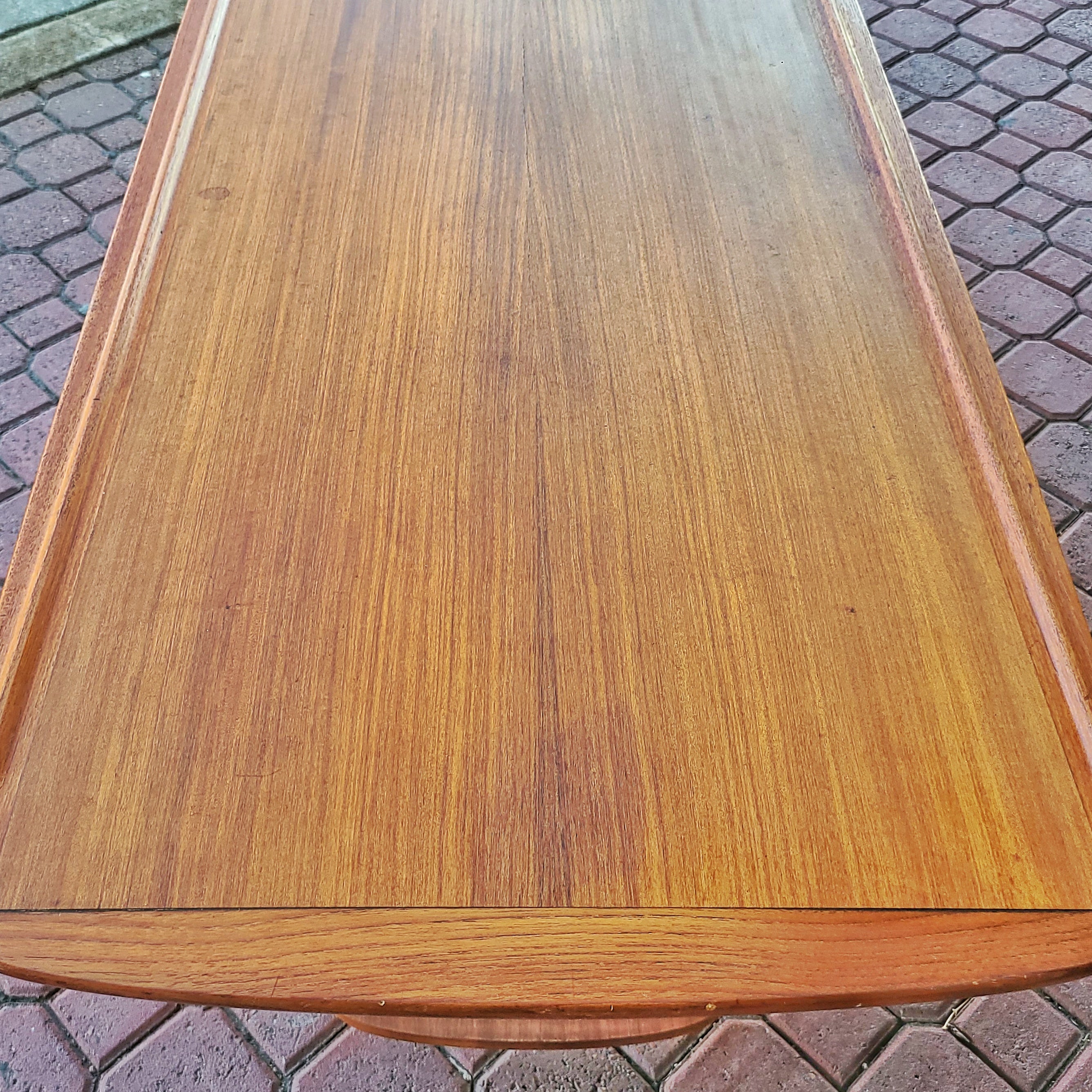 ’60s TEAK AND OAK SOFA TABLE BY TORBEN STRANDGAARD (DENMARK)