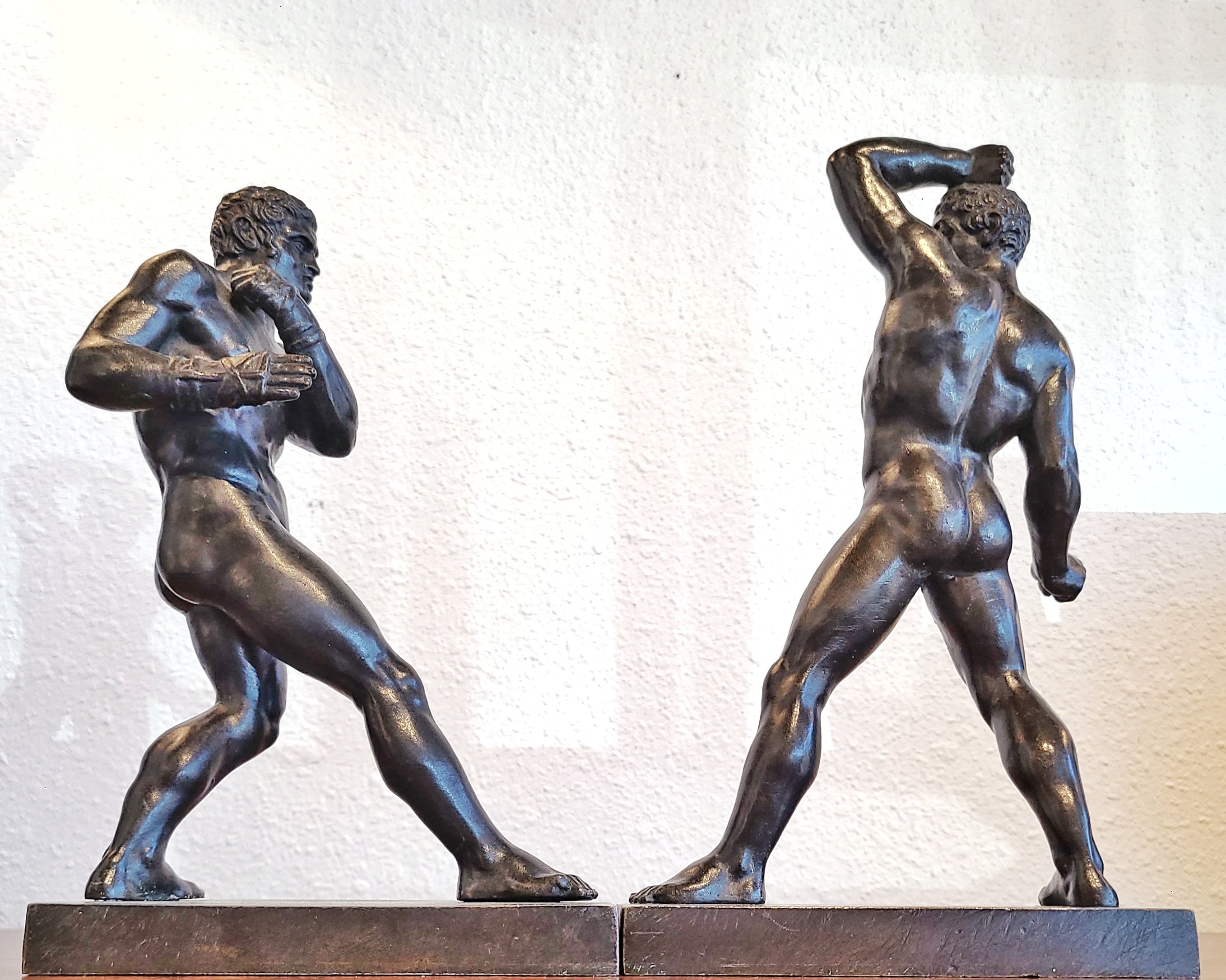 EARLY 19th CENTURY GRAND TOUR BRONZES OF CREUGAS & DAMOXENOS (THE PUGULISTS) AFTER CANOVA