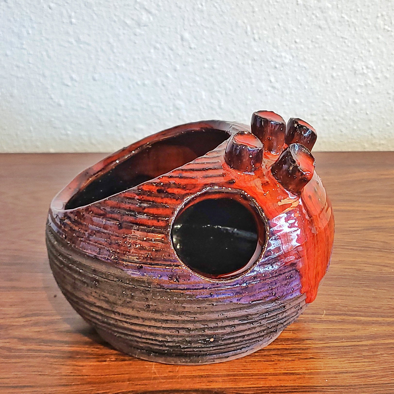 STONEWARE FLOWER BOWL BY NINNIE FORSGREN (SWEDEN)