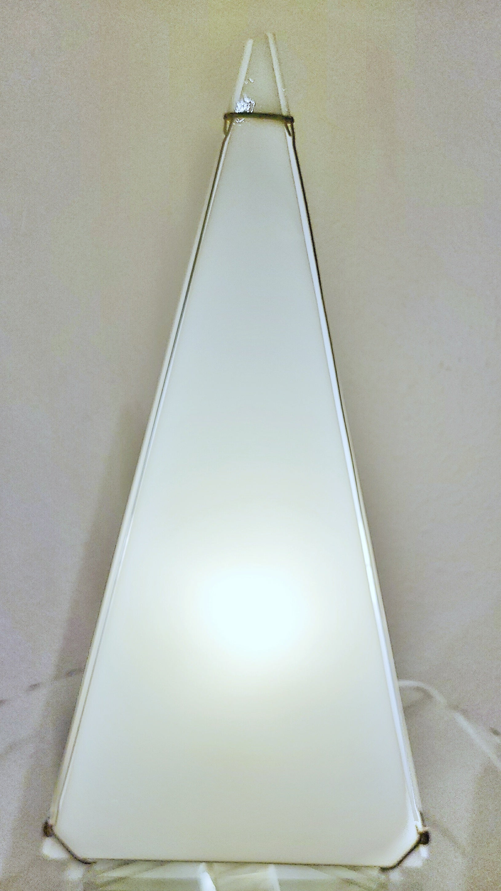 TRIANGULAR TRANSLUCENT MILK GLASS LAMP