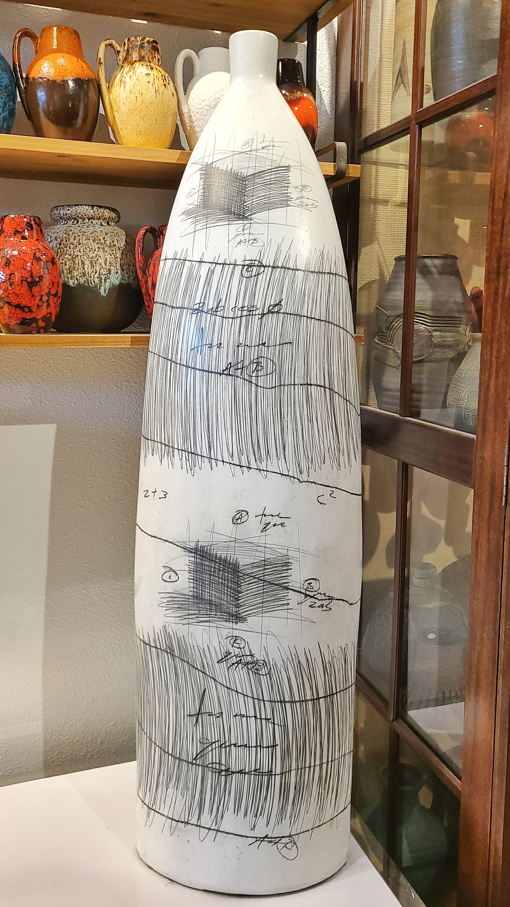 MONUMENTAL ‘SKETCHBOOK’ SERIES BOTTLE VASE BY YURI ZATARAIN