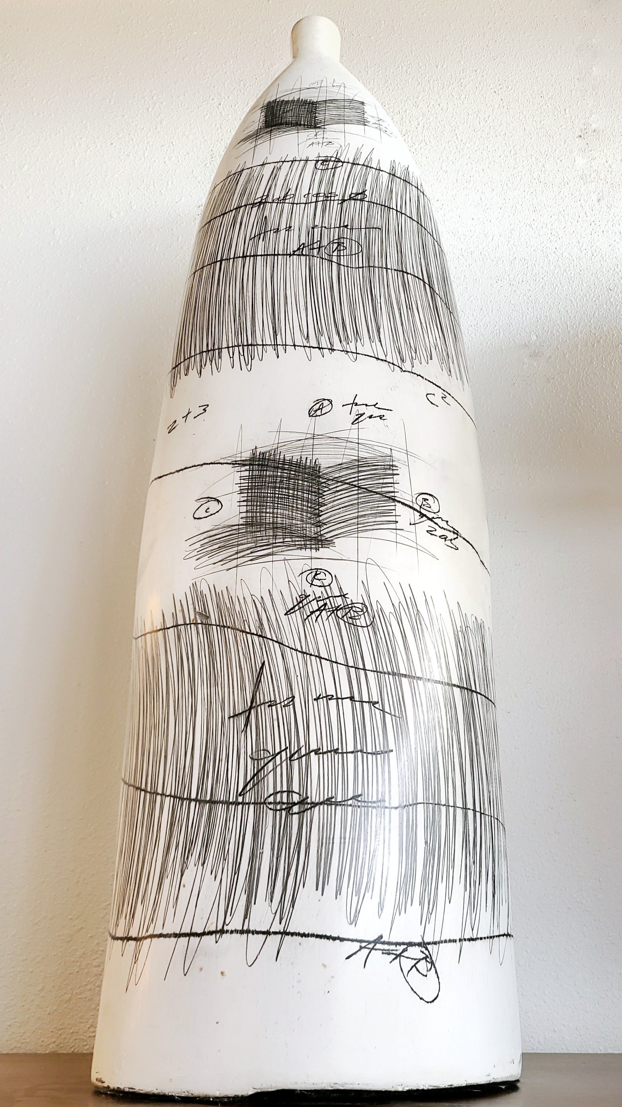 MONUMENTAL ‘SKETCHBOOK’ SERIES BOTTLE VASE BY YURI ZATARAIN