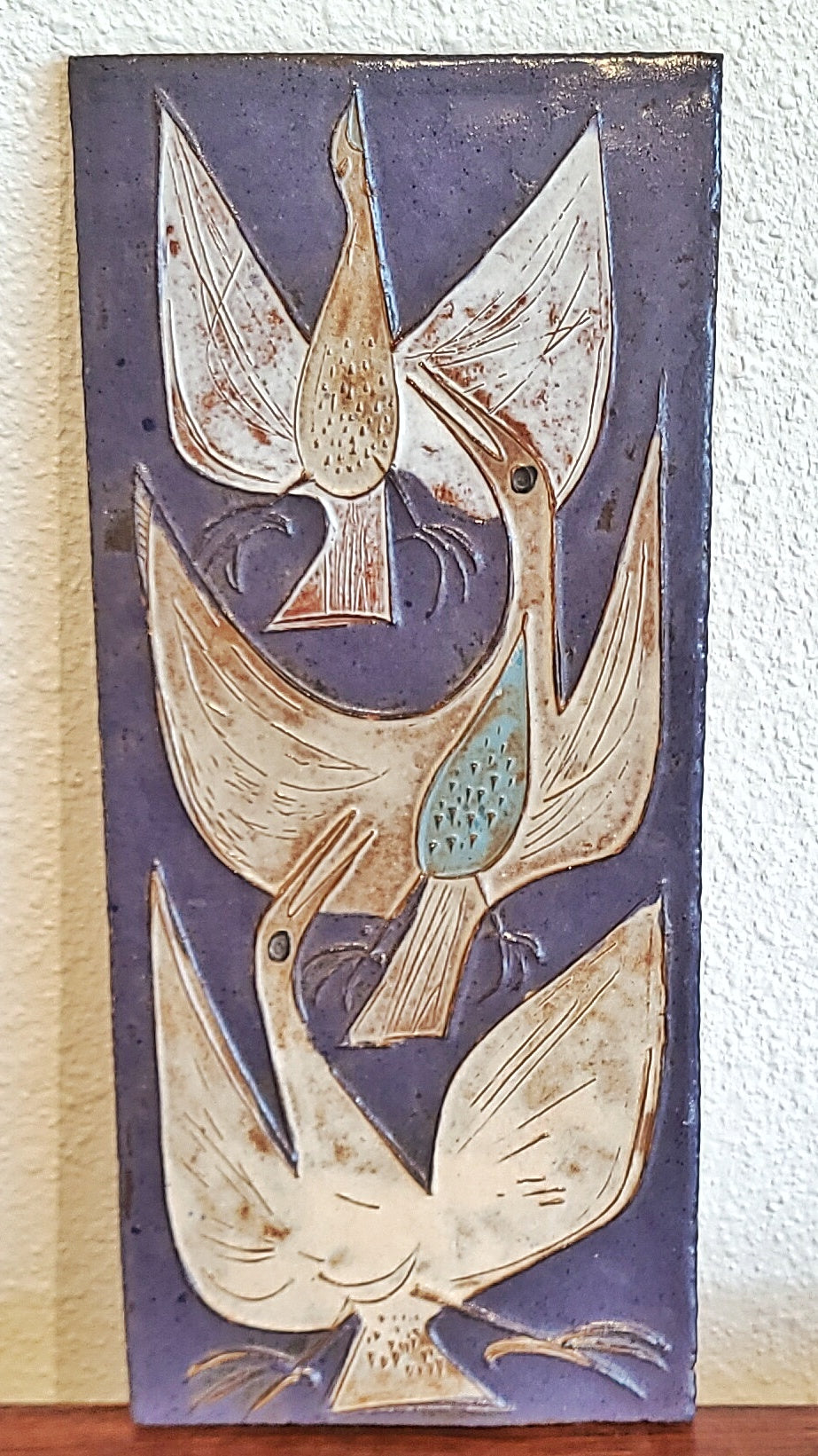 ROGIER VANDEWEGHE ‘BIRDS IN FLIGHT’ WALL TILE FOR AMPHORA (BELGIUM)