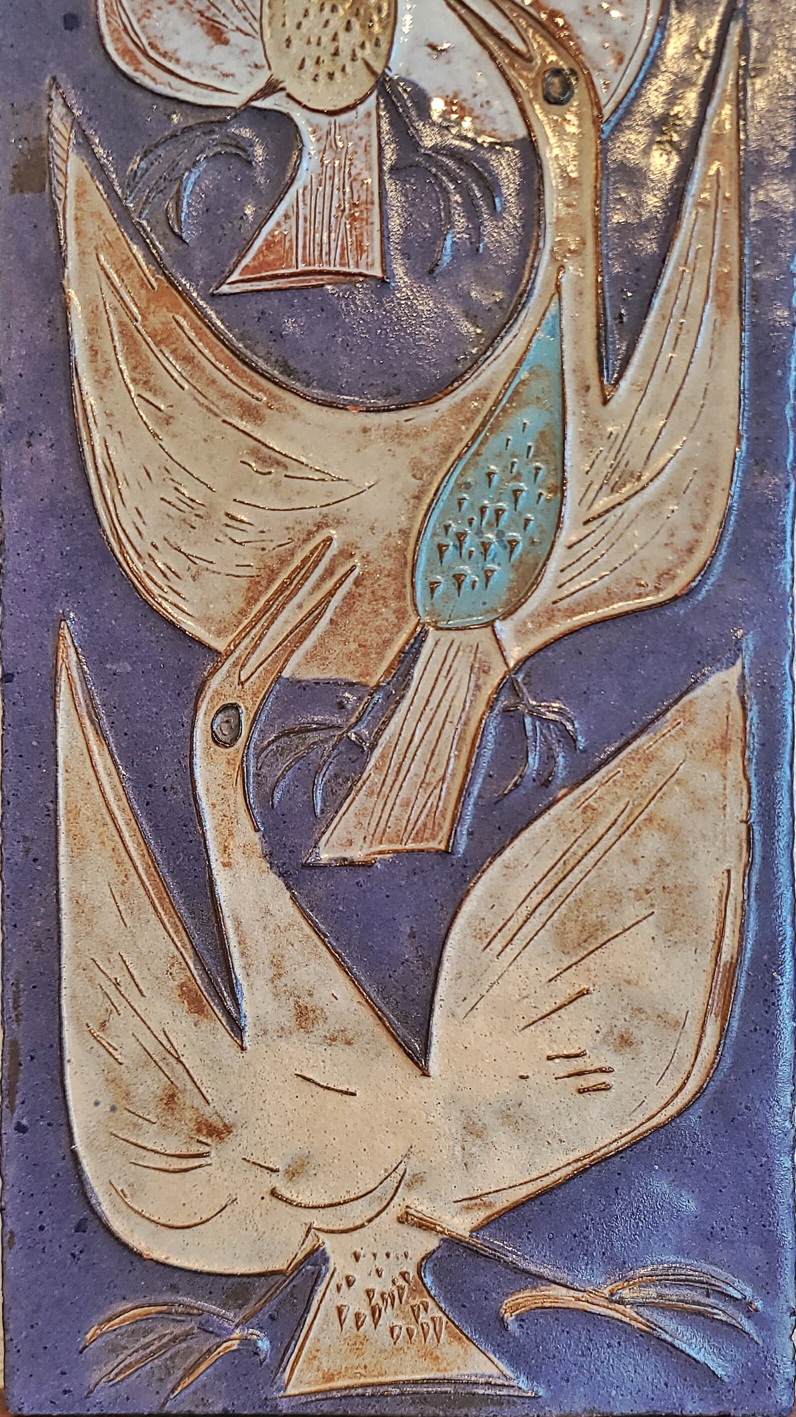 ROGIER VANDEWEGHE ‘BIRDS IN FLIGHT’ WALL TILE FOR AMPHORA (BELGIUM)