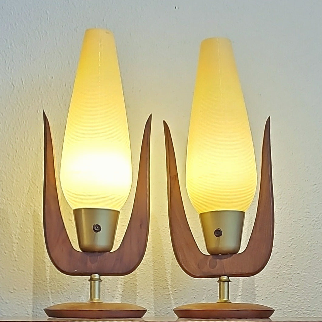 RARE PAIR OF HEIFETZ ROTAFLEX BEDSIDE LAMPS (1950s)