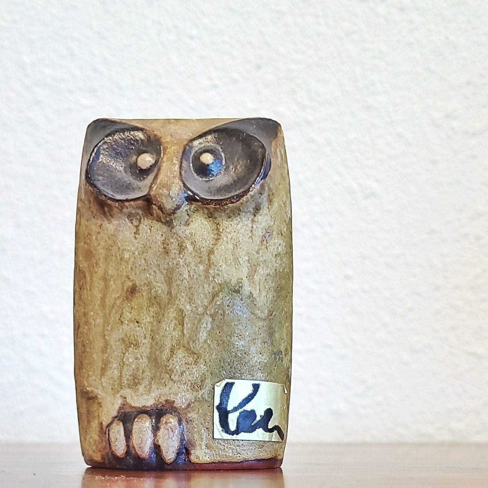 HELMUT SCHÄFFENACKER STUDIO POTTERY OWL/PAPERWEIGHT