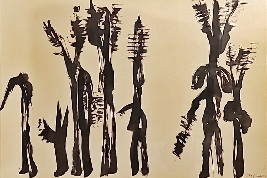 GLYPHIC FIGURES - INK ON PAPER BY OESMAN EFFENDI (1957)