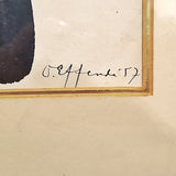GLYPHIC FIGURES - INK ON PAPER BY OESMAN EFFENDI (1957)