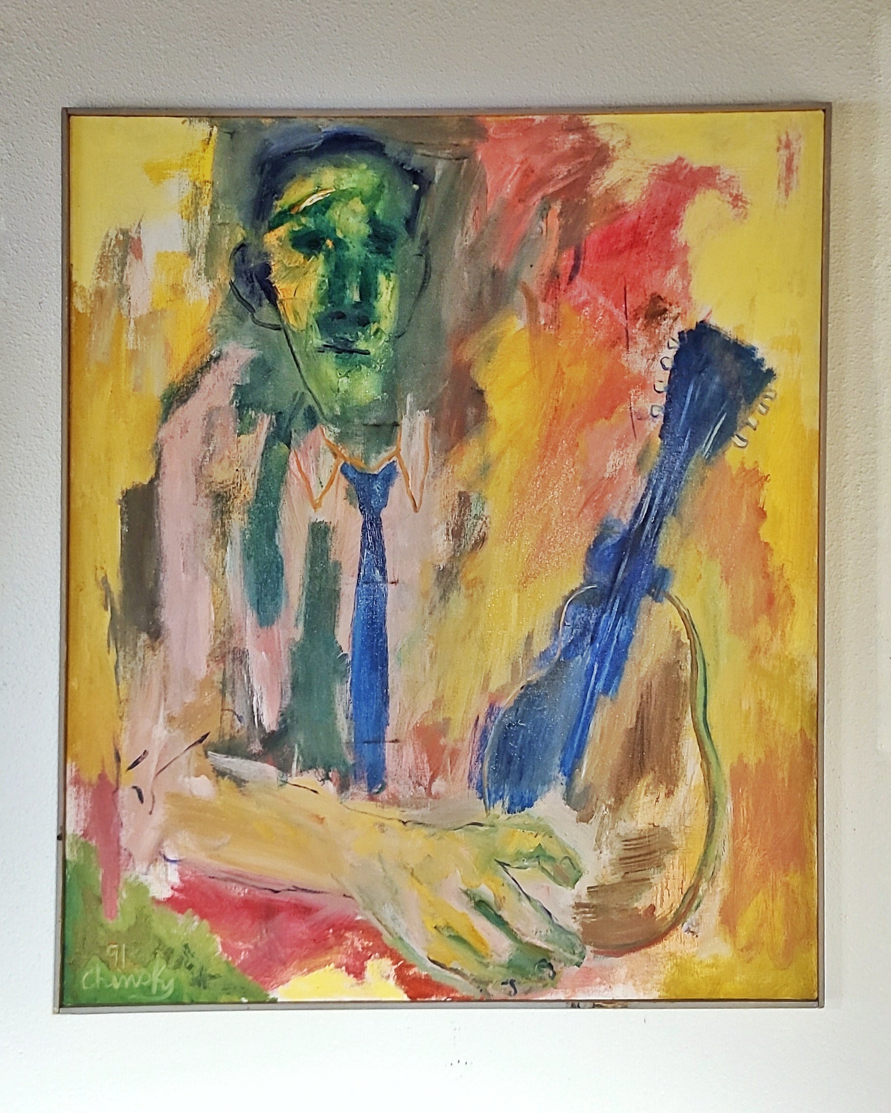 ‘SELF-TAUGHT MUSICIAN’ OIL ON CANVAS BY SHERMAN CHINSKY (1991)