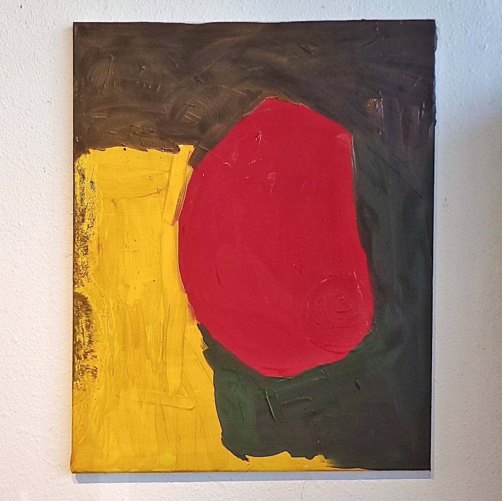 MINIMALIST COMPOSITION - ACRYLIC ON CANVAS SIGNED ELISABETH HASLBERGER (1970s)