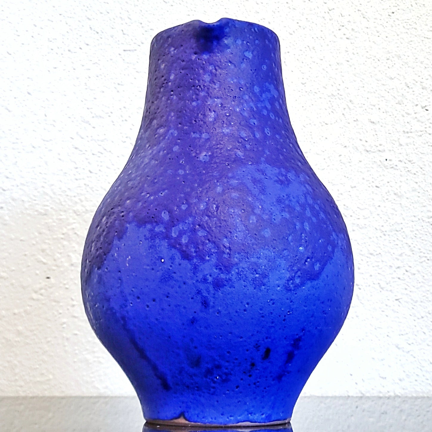 1960s HARTWIG HEYNE STUDIO POTTERY “KLEIN” BLUE PITCHER VASE