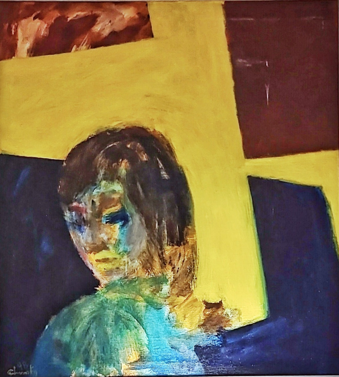 UNTITLED PORTRAIT - OIL ON CANVAS BY SHERMAN CHINSKY (1998)