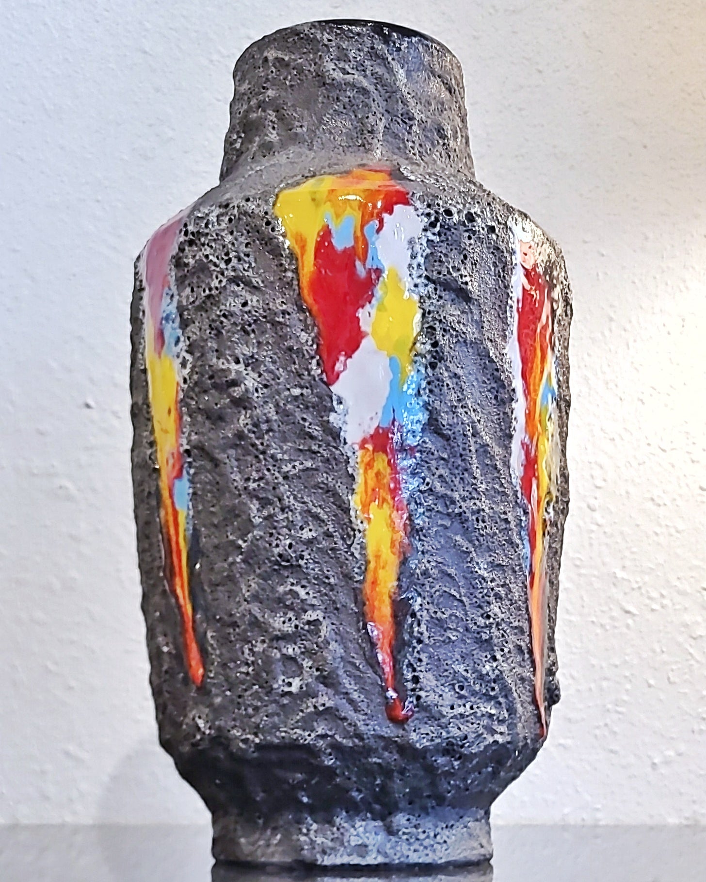 LARGE MELIOR VOLCANIC FAT-LAVA FLOOR VASE (ITALY)