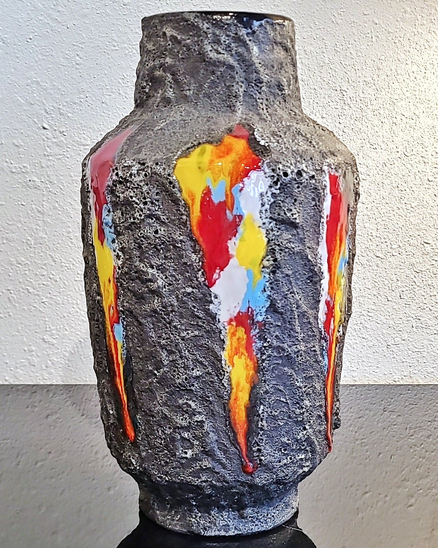 LARGE MELIOR VOLCANIC FAT-LAVA FLOOR VASE (ITALY)