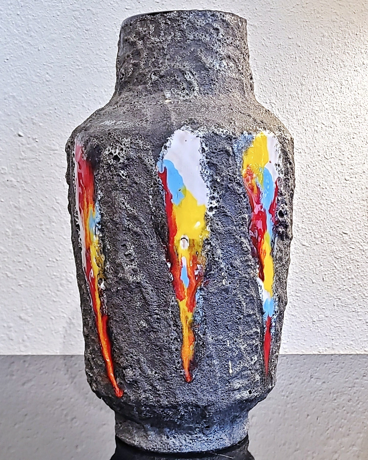 LARGE MELIOR VOLCANIC FAT-LAVA FLOOR VASE (ITALY)