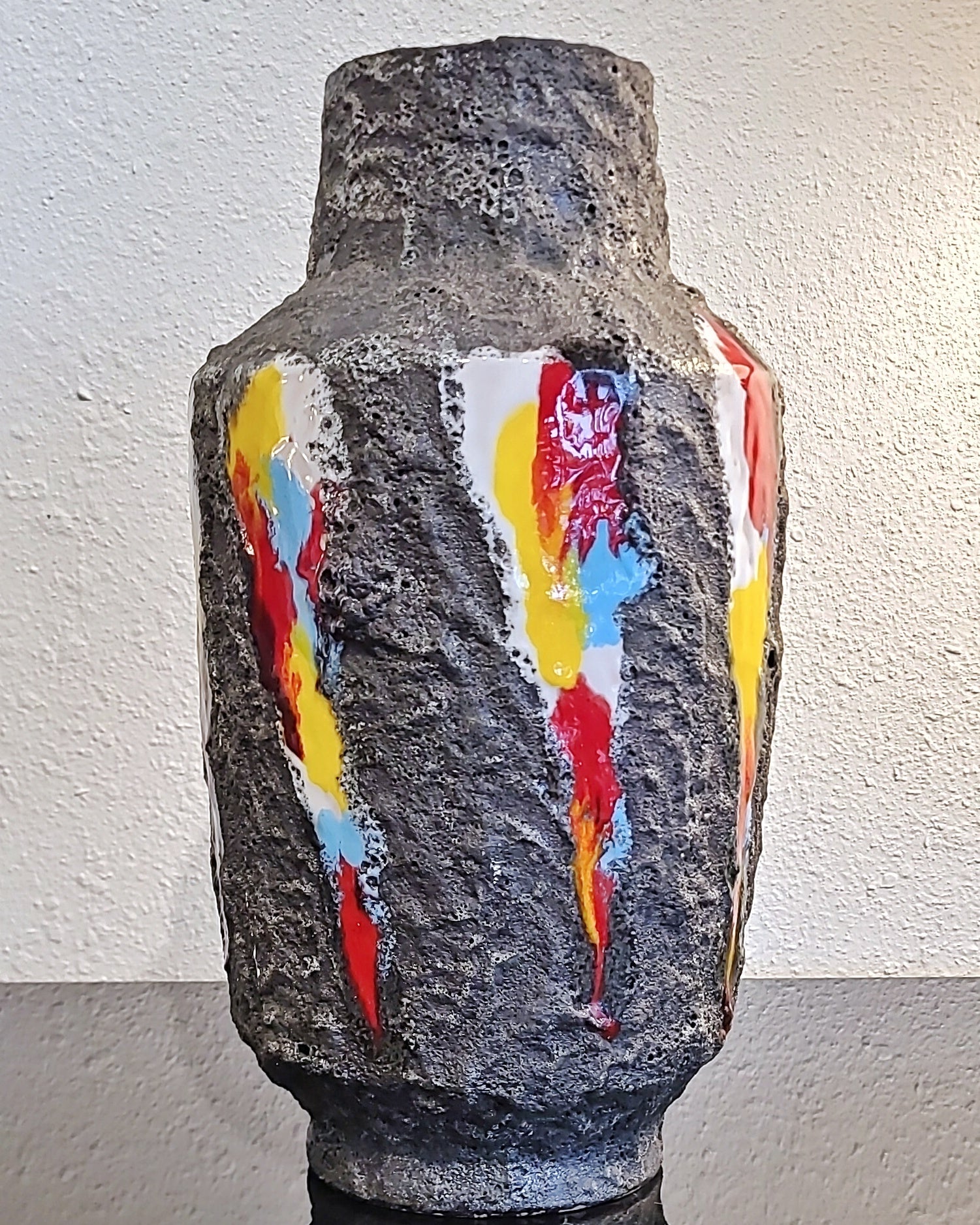 LARGE MELIOR VOLCANIC FAT-LAVA FLOOR VASE (ITALY)