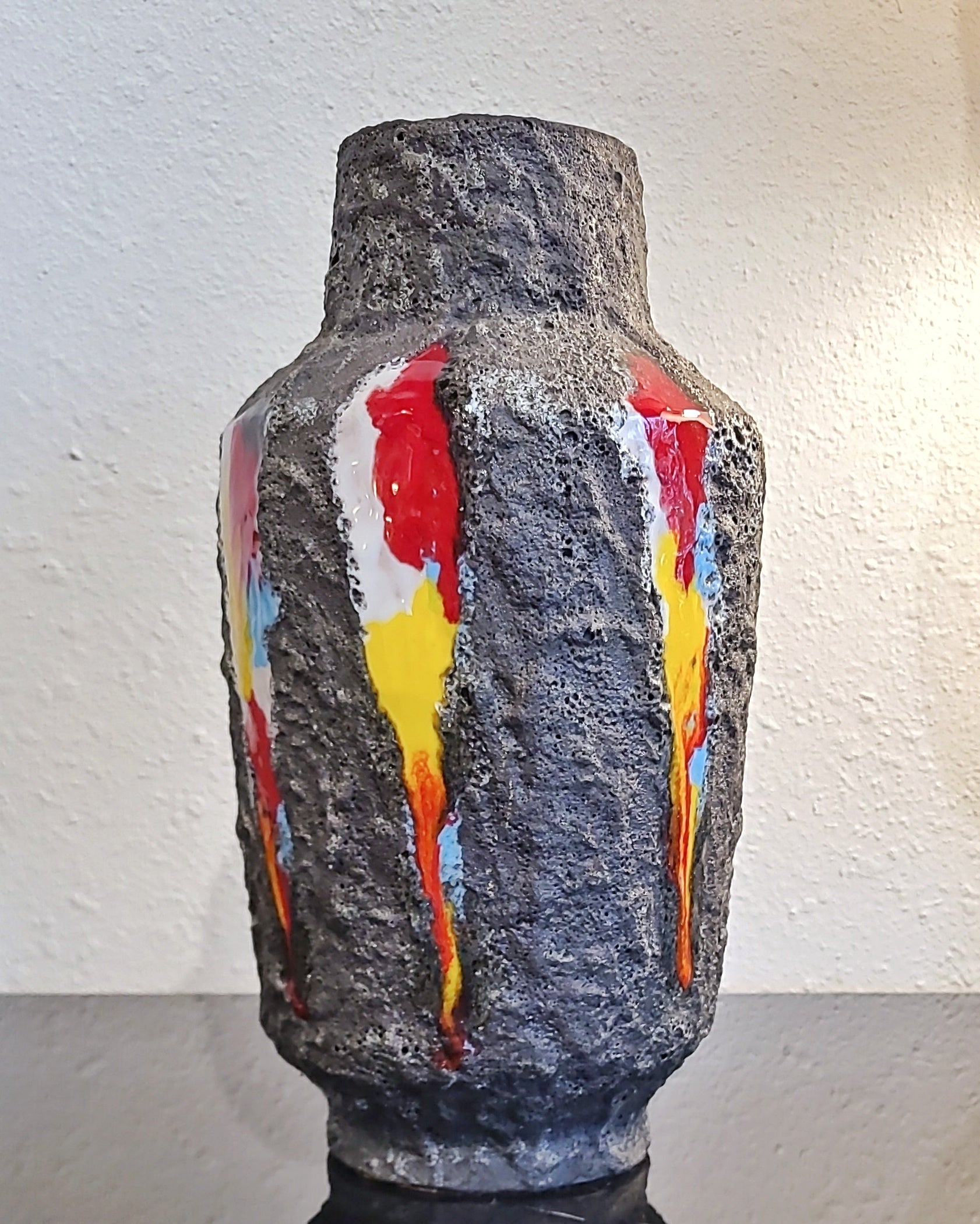 LARGE MELIOR VOLCANIC FAT-LAVA FLOOR VASE (ITALY)