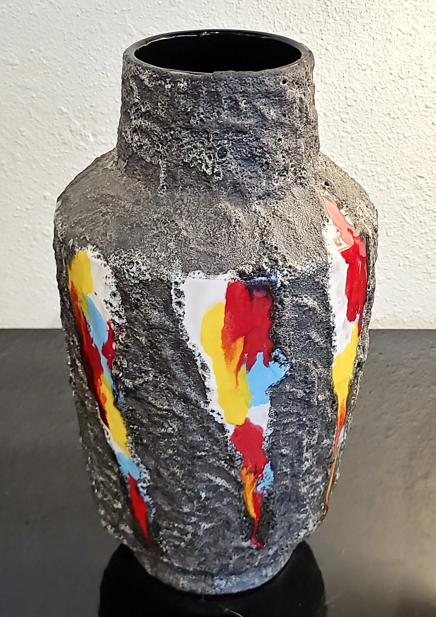 LARGE MELIOR VOLCANIC FAT-LAVA FLOOR VASE (ITALY)