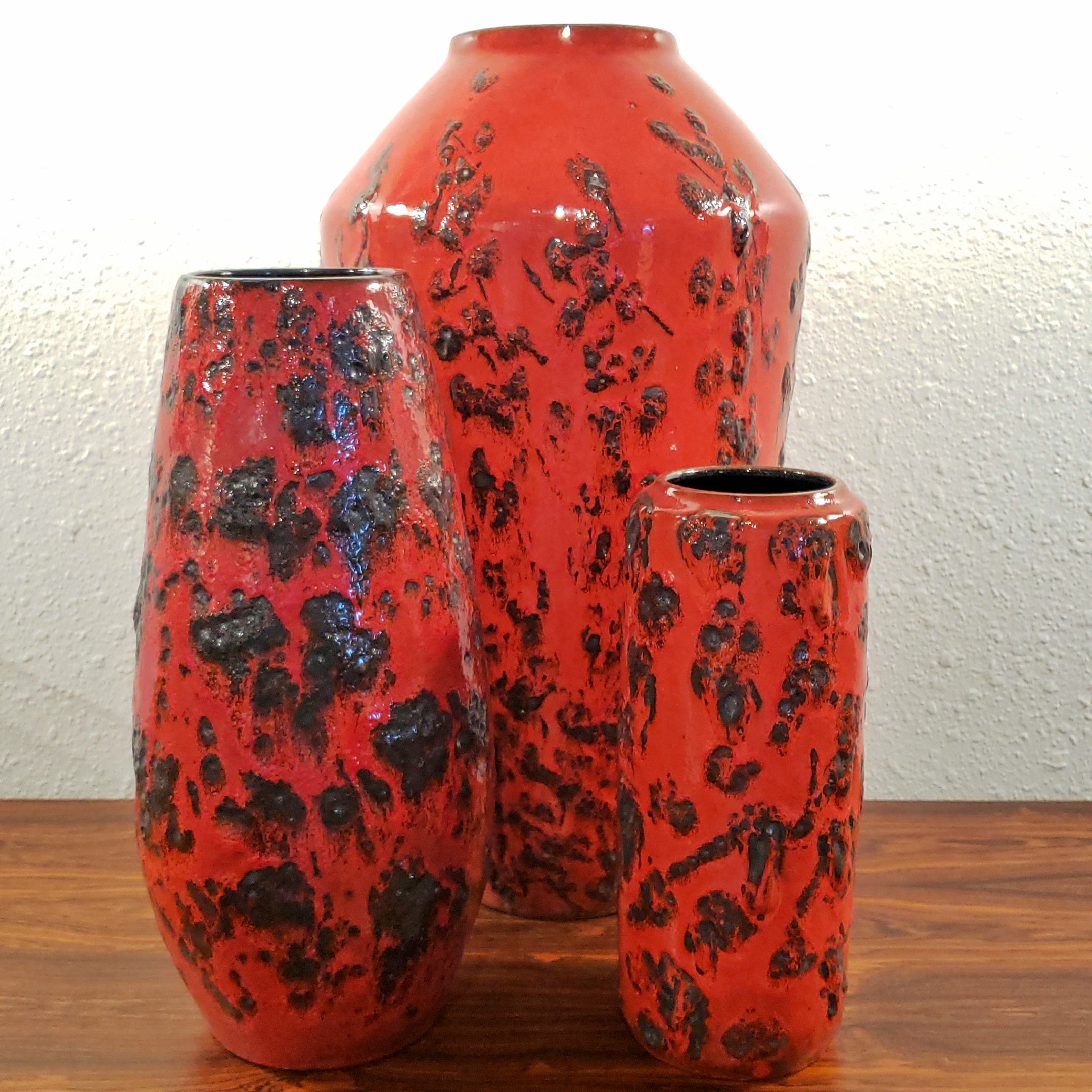 SCHEURICH KERAMIK SELENIUM RED FAT-LAVA FLOOR VASE Nr. 540/48