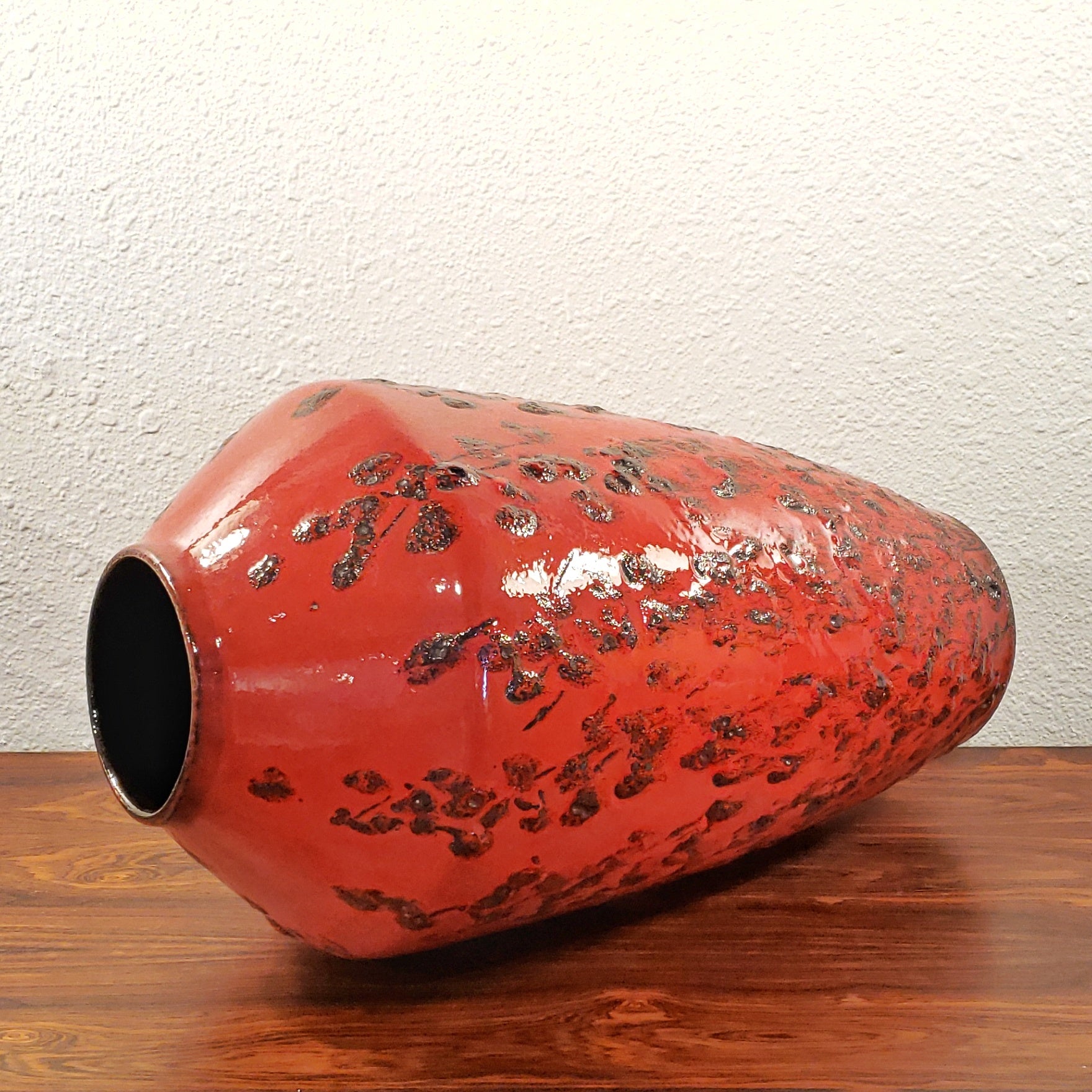 SCHEURICH KERAMIK SELENIUM RED FAT-LAVA FLOOR VASE Nr. 540/48