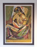 PORTRAIT OF A NURSING WOMAN WITH CHILD (SIGNED)