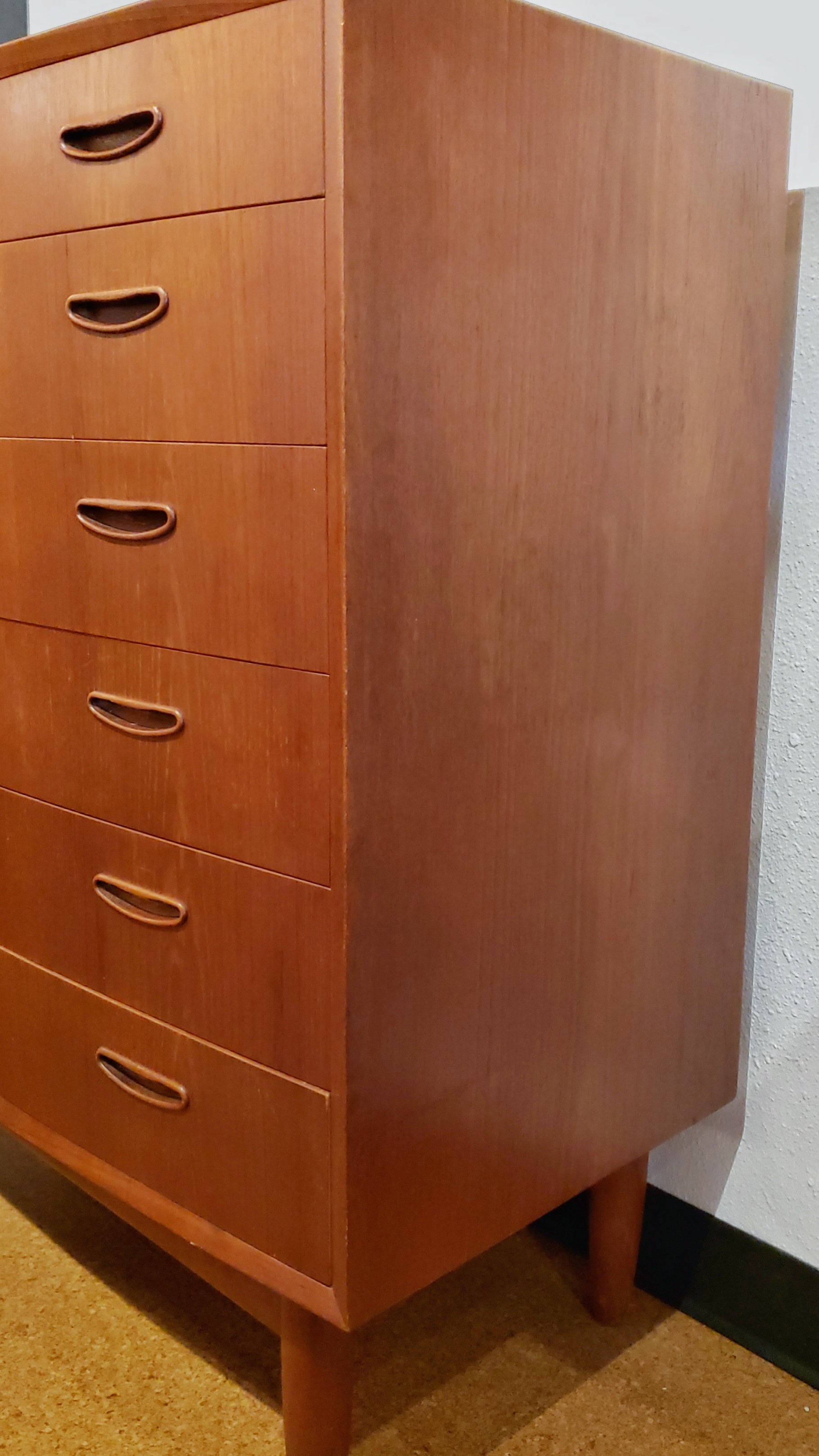 BOW-FRONT CHEST OF DRAWERS