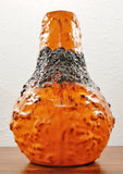 KREUTZ KERAMIK ORANGE/BLACK FAT-LAVA JUG VASE 201 (23.5 cm)